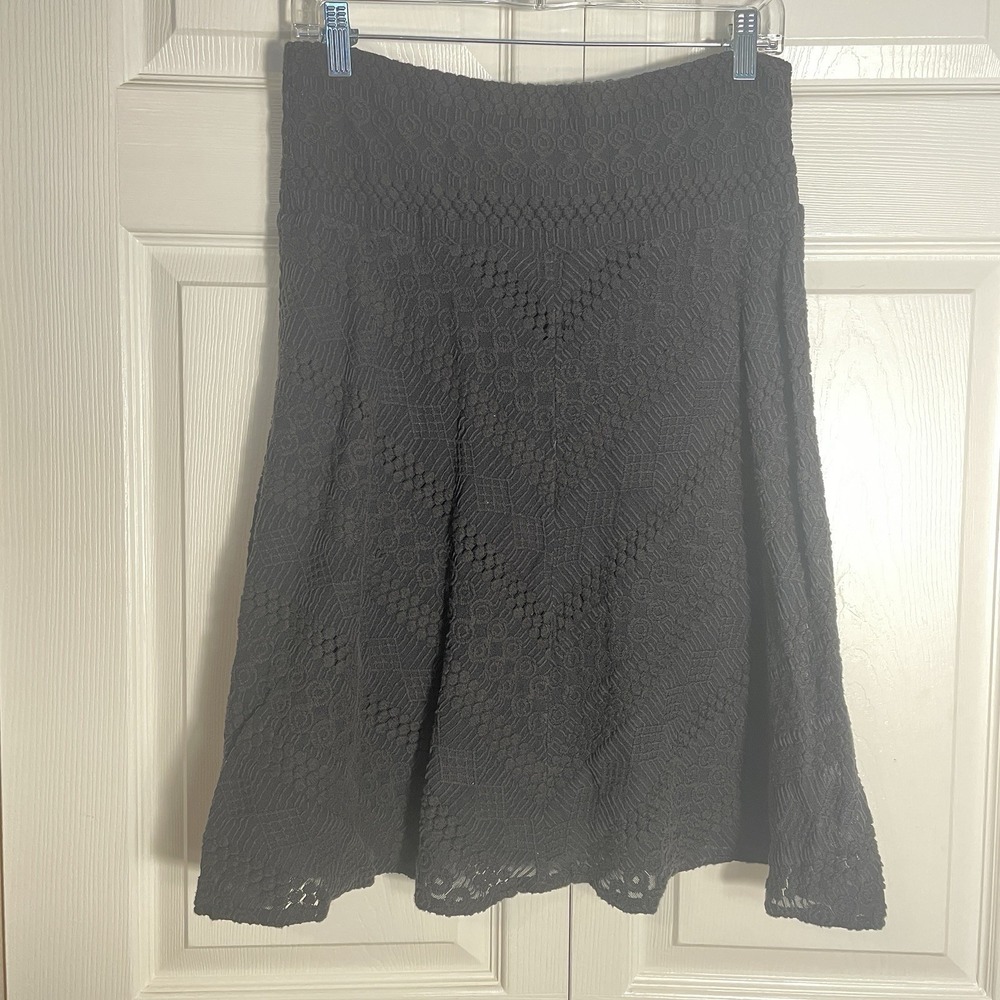 Anthropologie‎ Leifsdottir Lace Skirt Women M Black Witchy Grunge Whimsigoth